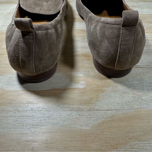 Tory Burch Taupe Suede Loafers with Embroidered Logo Women’s Size 10 - Picture 6 of 8